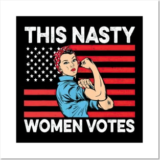 This Nasty Women Votes American Flag Vintage Posters and Art